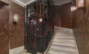 Close-up of the hotel stairs